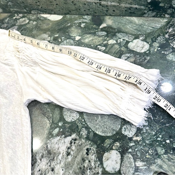 Free People Oversized Linen Cotton Blend Ruched Long Sleeves Top Sz Large - Picture 11 of 14